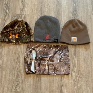 Bundle of Size Large Beanies and Face Shield